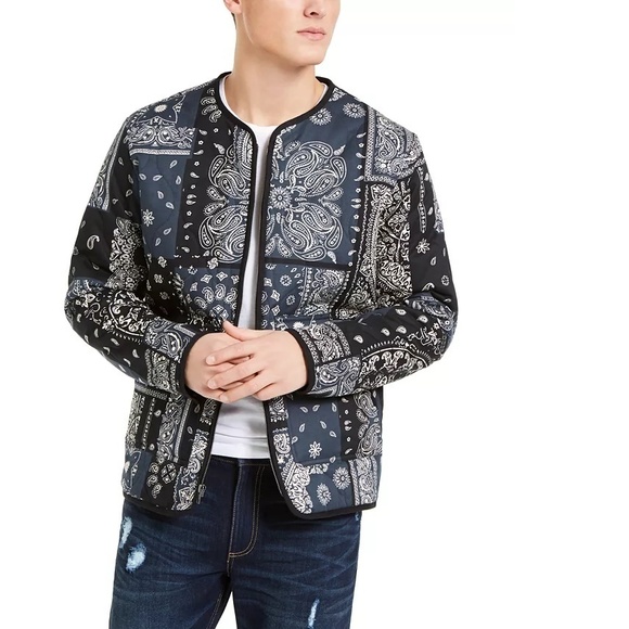 Bandana Print Jacket Grey 